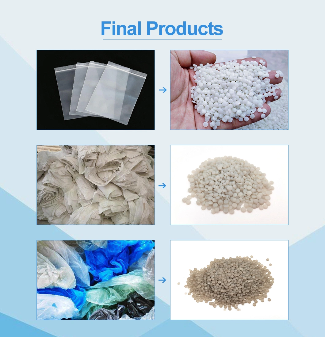 Waste Plastic Hard/Soft Material PE Scraps LDPE Pelletizer Machine PE PP Pet Pellet Masterbatch Making Machine for Recycle Plastic